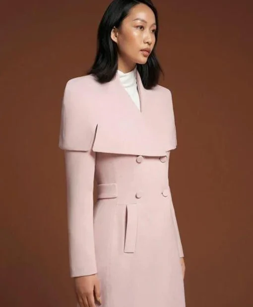 Debra M Reformation Pink Suede Leather Trench Coat