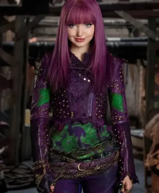 Descendants Costume Mal Purple Real Leather Jacket