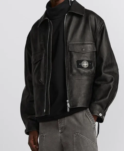 Dior X Stone Island Leather Jacket