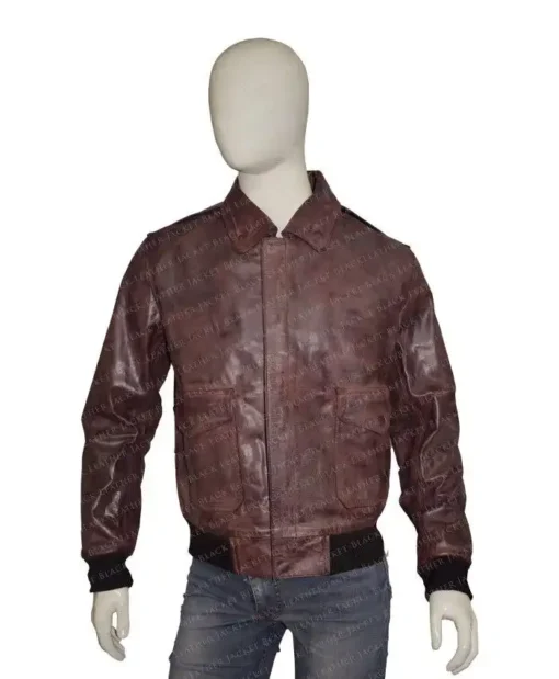 Distressed Brown Bomber Jacket Aviator A-2 Flight Jacket