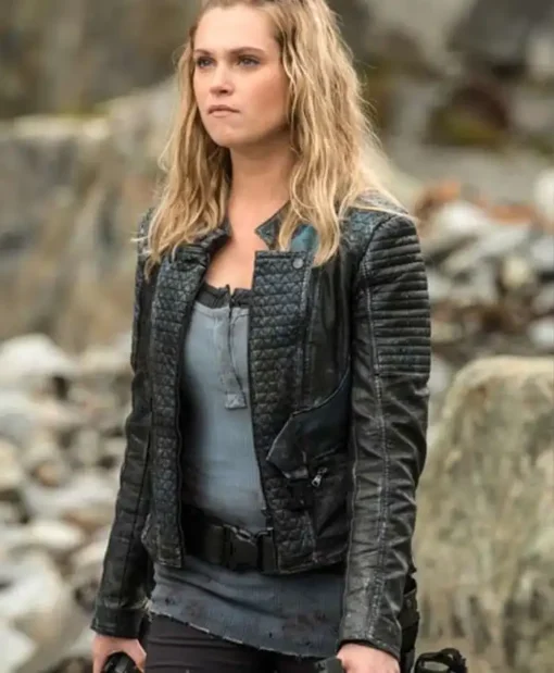 Eliza Taylor TV Series The 100 Clarke Griffin Black Quilted Leather Jacket