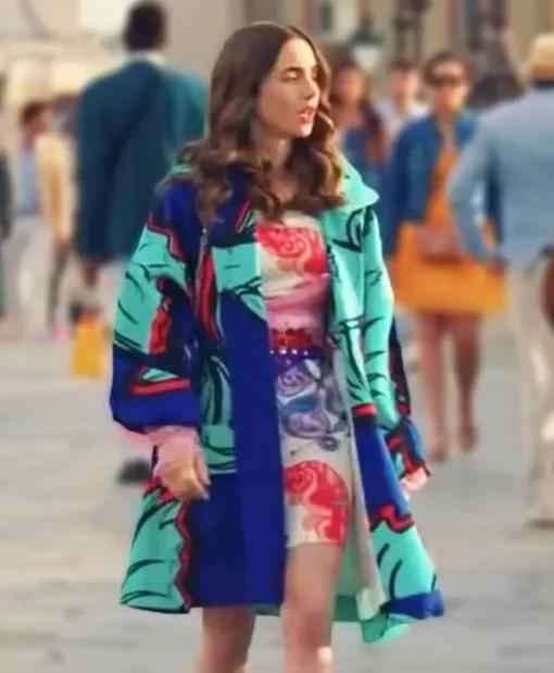 Emily In Paris S02 Lily Collins Multicolor Coat