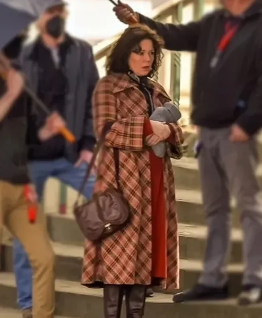 Empire Of Light Olivia Colman Plaid Brown Trench Coat