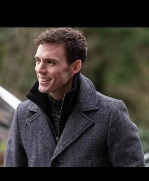 Every Breath You Take Sam Claflin Wool Grey Coat