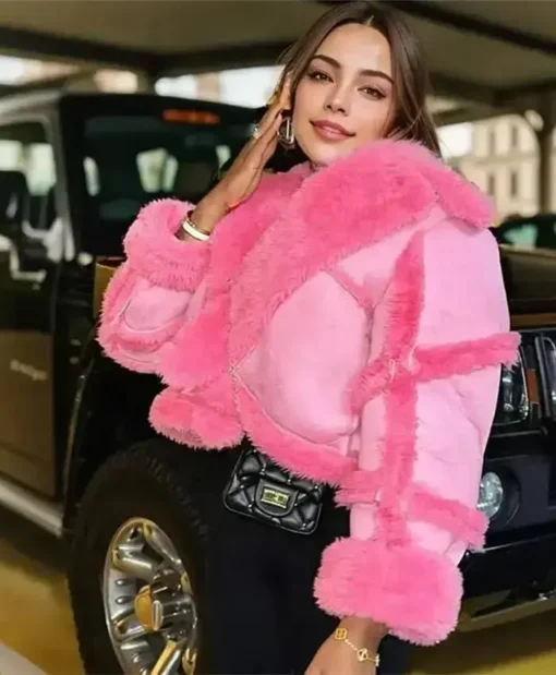 Exquisite Suede Fur Pink Jacket