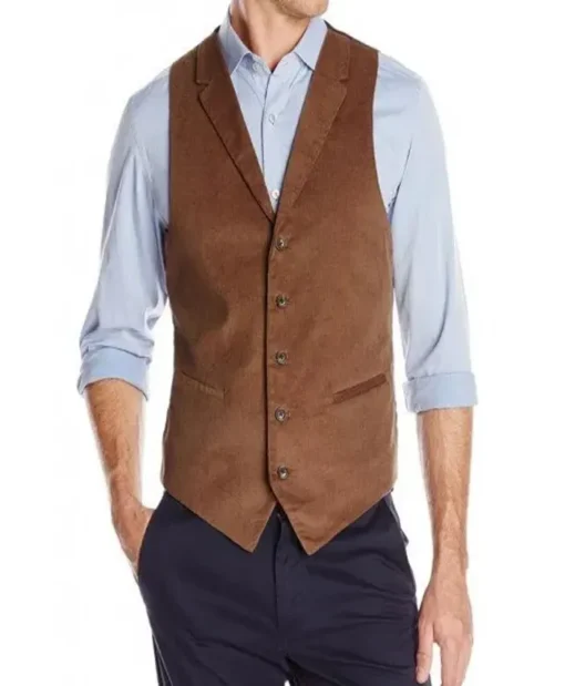 Fantastic Beasts Eddie Redmayne Brown Wool Vest