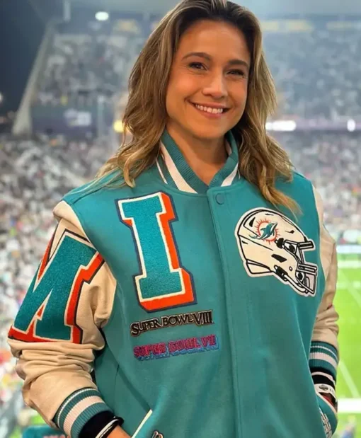 Fernanda Gentil Miami Dolphins Mashup Logo Jacket