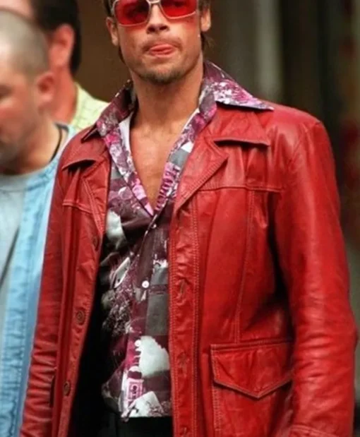 Fight Club Tyler Durden Red Leather Jacket