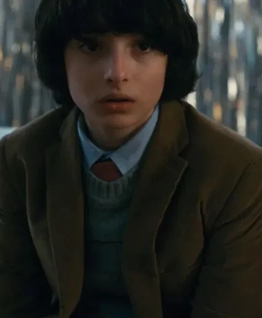 Finn Wolfhard Stranger Things Brown Wool Coat