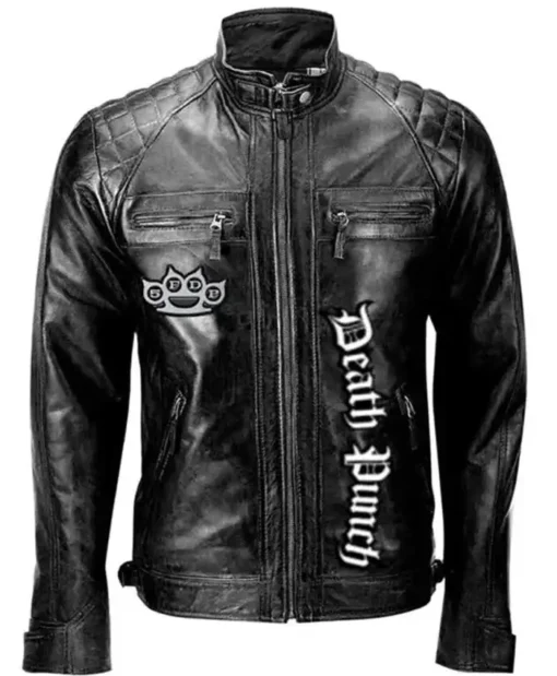 Five Finger Black Leather Jacket