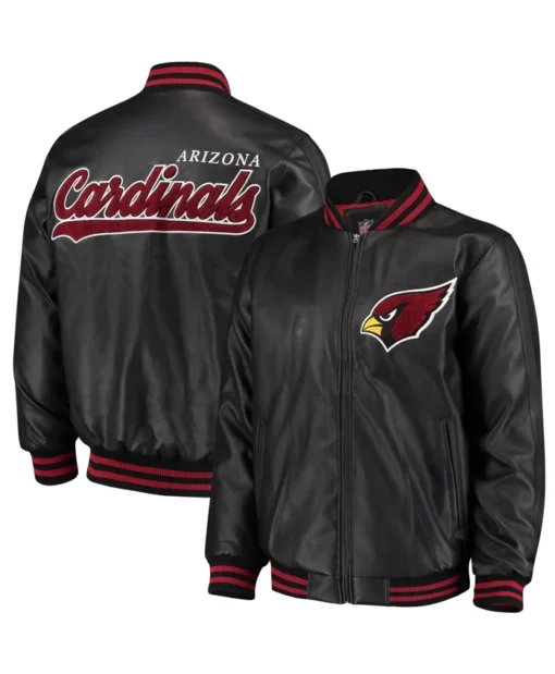 G-III Arizona Cardinals Black Bomber Leather Jacket