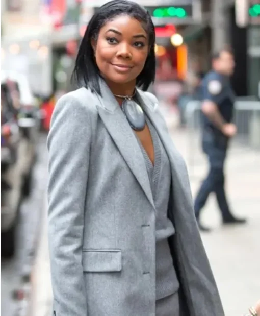 Gabrielle Union Grey Wool Long Coat