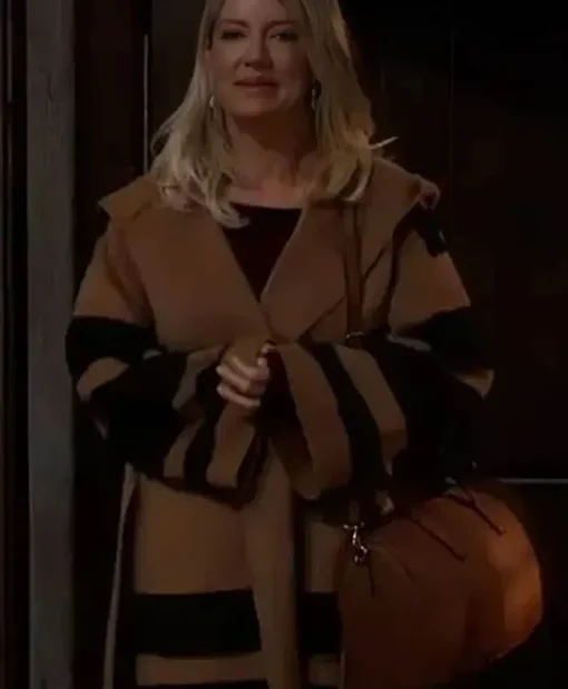 General Hospital Cynthia Watros Brown Hooded Coat