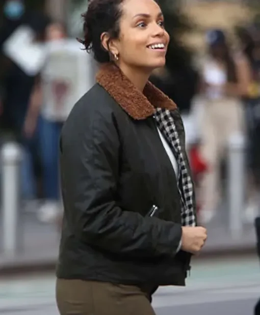 Georgina Campbell Suspicion Biker Suede Leather Jacket