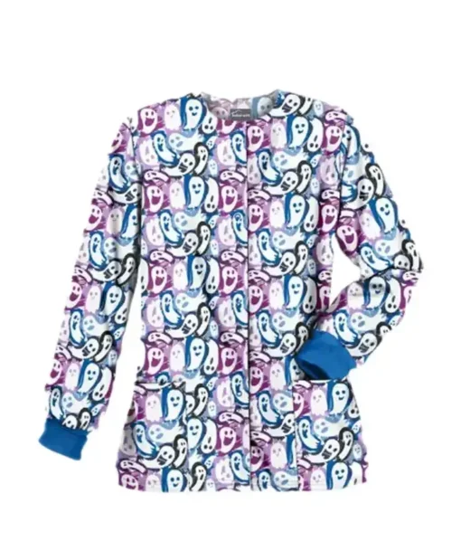 Ghost Faces Halloween Scrub Cotton Jacket