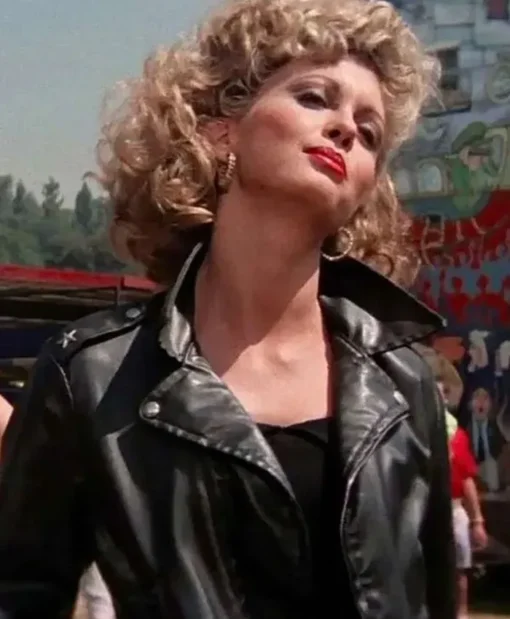 Grease Sandy Black Leather Jacket