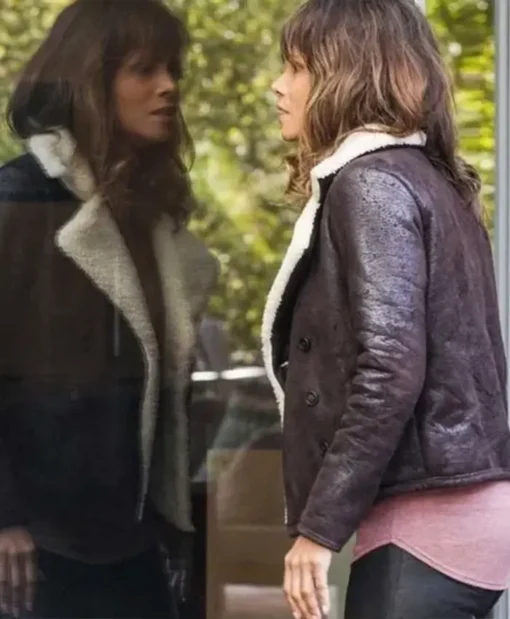 Halle Berry TV Series Extant Molly Woods Shearling Brown Double Breasted Leather Jacket