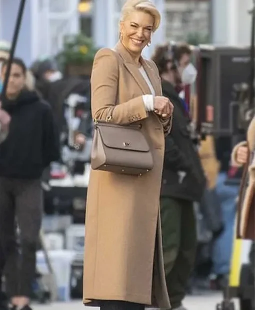 Hannah Waddingham TV Series Ted Lasso Rebecca Welton Brown Wool Coat For Sale