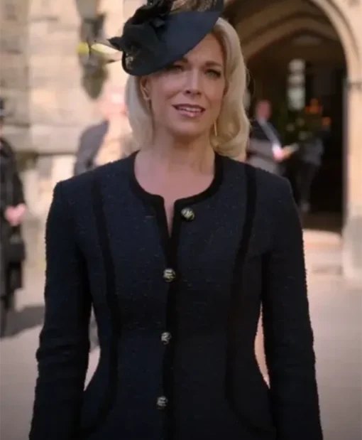 Hannah Waddingham Ted Lasso S02 Rebecca Welton Black Wool Coat