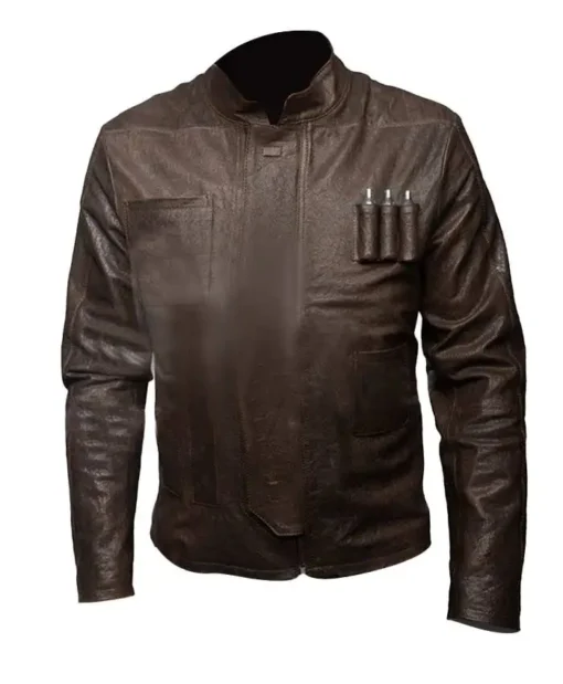 Harrison Ford Star Wars The Force Awakens Han Solo Brown Leather Jacket