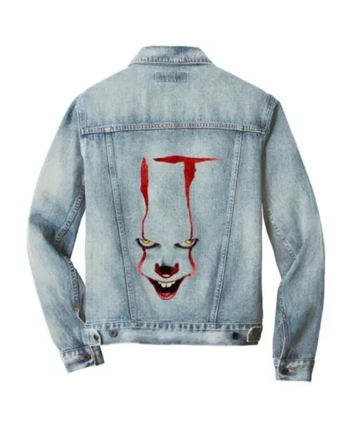 IT Chapter Two Pennywise Is Back Face Printed Denim Jacket