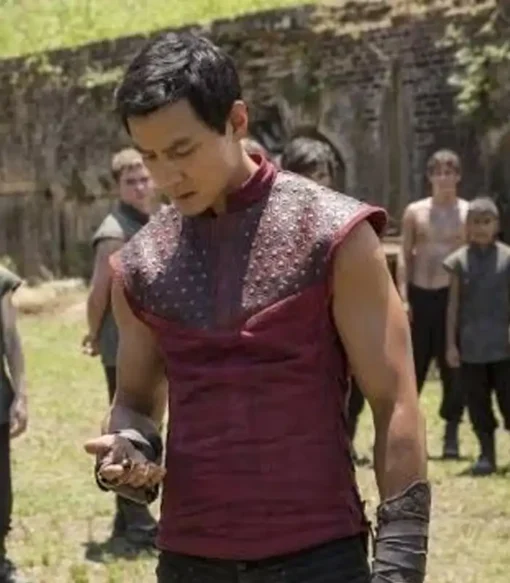 Into the Badlands Daniel Wu Red Studded Leather Vest