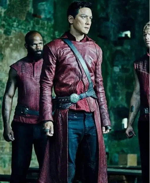 Into the Badlands Sunny Red Long Leather Coat