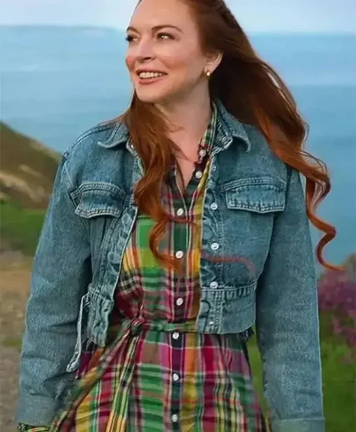 Irish Wish 2024 Lindsay Lohan Blue Denim Jacket