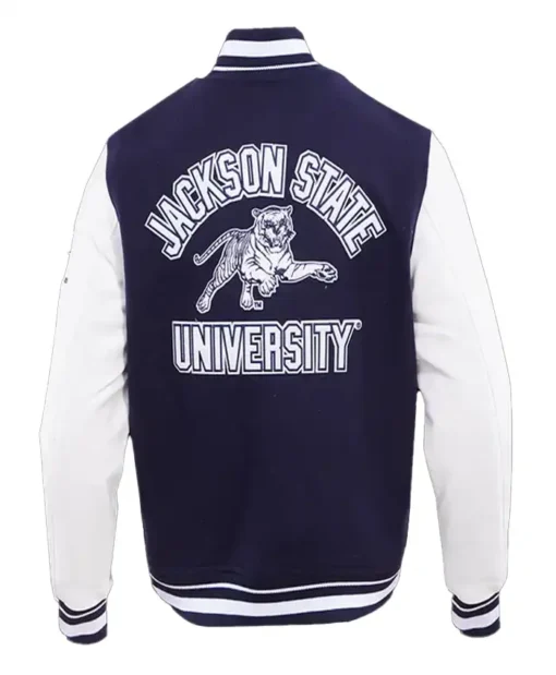 Jackson State University Navy White Wool Varsity Jacket