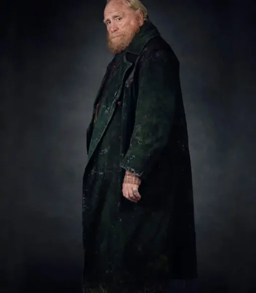 James Cosmo TV Series His Dark Materials Farder Coram Leather Green Coat