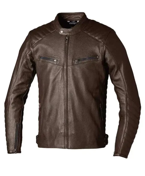 James RST Roadster Air Ce Brown Moto Leather Jacket