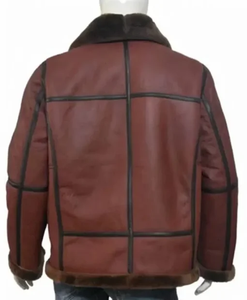 Jameson Aviator RAF B3 Bomber Reddish Shaded Leather Jacket For Winter