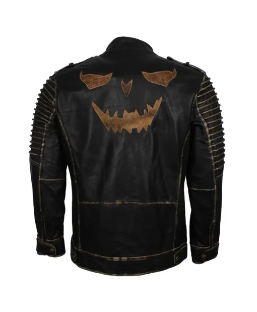 Jared Leto Movie Suicide Squad The Joker Café Racer Black Leather Jacket With Hood