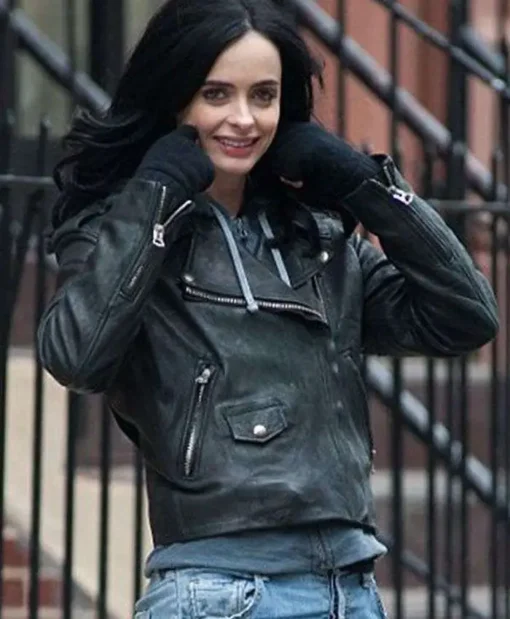 Jessica Jones Trish Walker Black Biker Leather Jacket