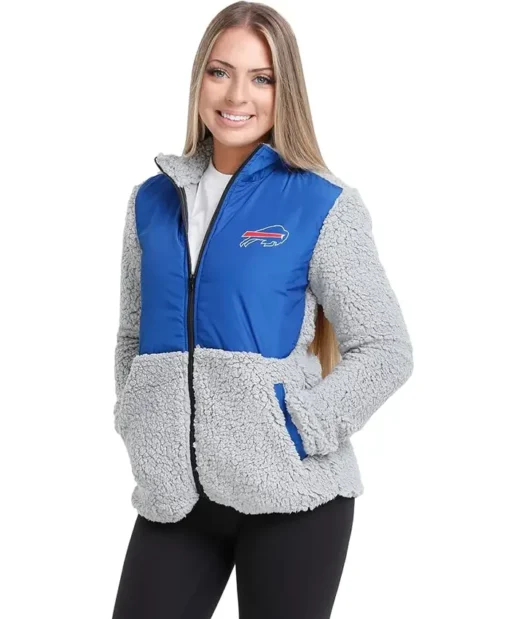 Jesus Buffalo Bills Women Sherpa Full-Zip Jacket