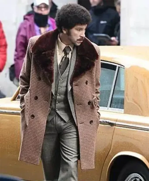 Joel Fry Cruella 2021 Pink checked Coat