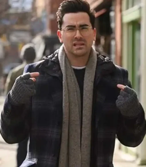 John Film Happiest Season Dan Levy Plaid Wool Blend Coat