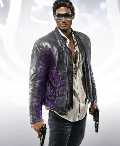 Johnny Gat Saints Row Grey And Purple Jacket