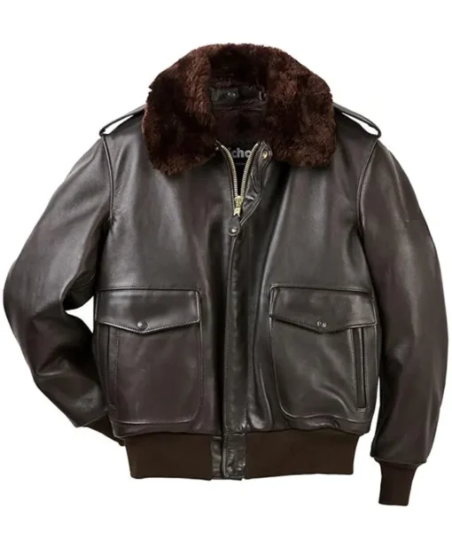 Jordan A2 Aviator Brown Bomber Real Leather Jacket