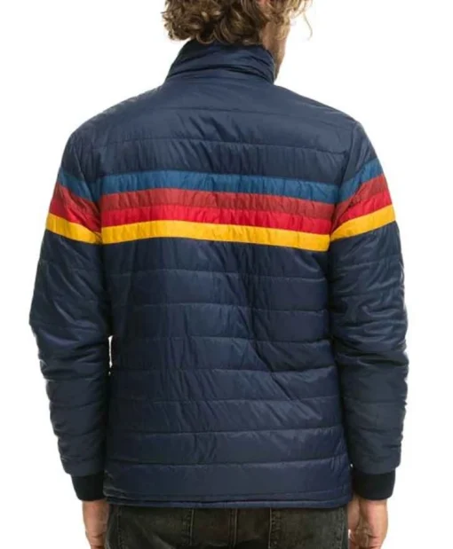 Jordan Elsass TV Series Superman and Lois Jonathan Kent Striped Puffer Parachute Zip Up Sherpa Jacket