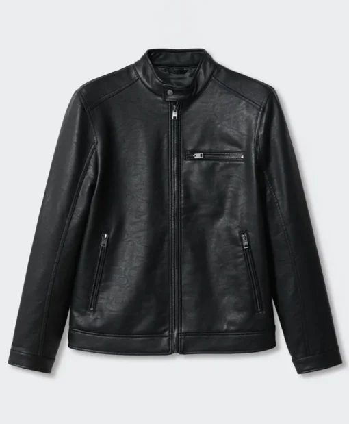 Joseph C Black Leather-effect Jacket With Zips