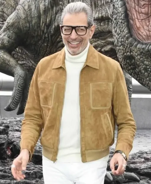 Jurassic World Dominion Jeff Goldblum Suede Brown Jacket