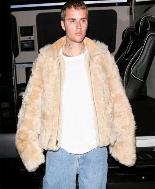 Justin Bieber Singer Brown Faux Fur Jacket