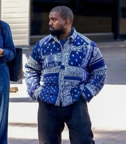 Kanye West Bandana Paisley Blue Jacket