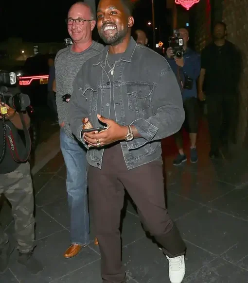 Kanye West Stylish Black Denim Jacket