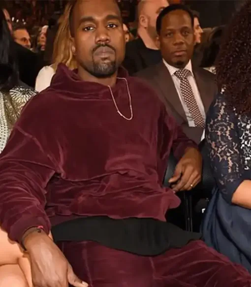 Kanye West Velour Maroon Velvet Tracksuit