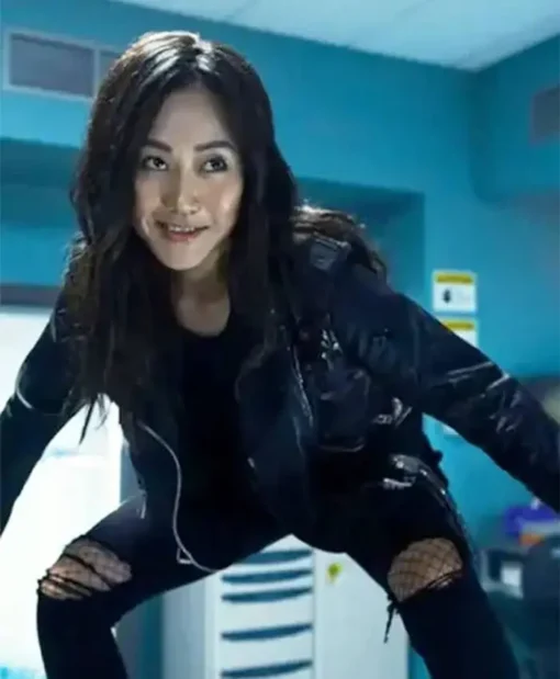 Karen Fukuhara TV-Series The Boys Season 03 Kimiko Miyashiro Black Biker Leather Jacket