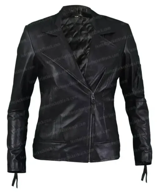 Karen Gillan Doctor Who Amy Pond Black Leather Jacket