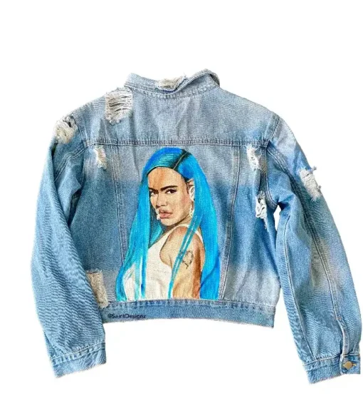 Karol G Blue Denim Classic Jacket