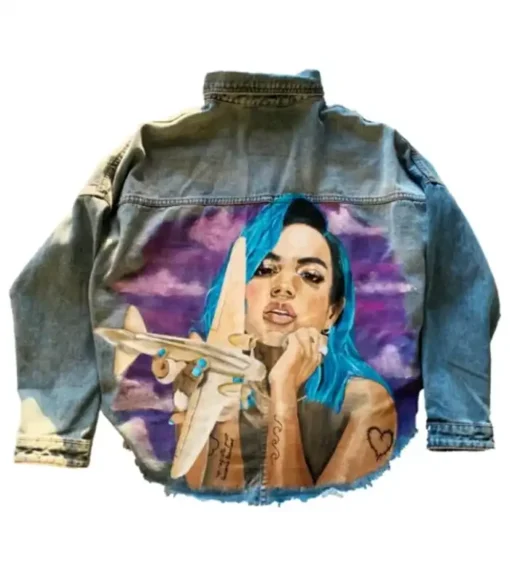 Karol G Blue Denim Classic Jacket For Sale